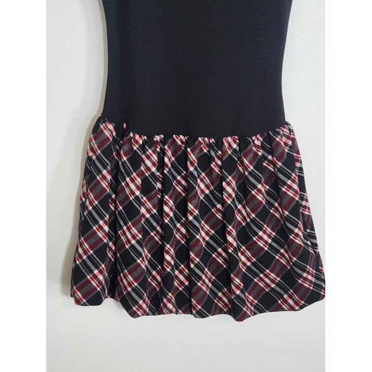 Derek Heart Red and Black Plaid Bubble Skirt Mini Dress Size Medium NWT