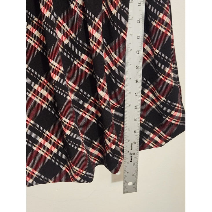 Derek Heart Red and Black Plaid Bubble Skirt Mini Dress Size Medium NWT