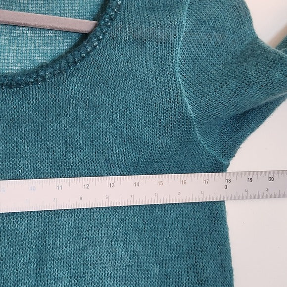 Belle France Teal Blue Knit Top Size Medium