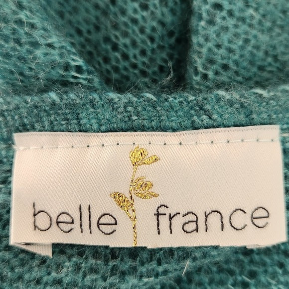 Belle France Teal Blue Knit Top Size Medium