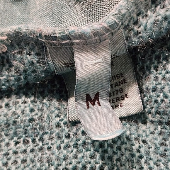 Belle France Teal Blue Knit Top Size Medium
