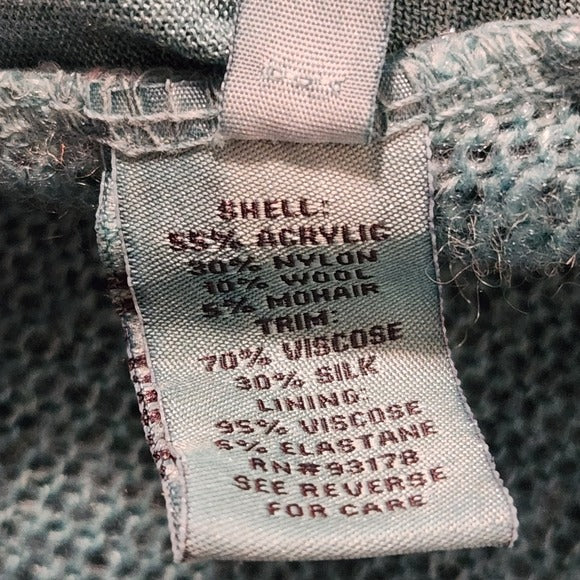 Belle France Teal Blue Knit Top Size Medium
