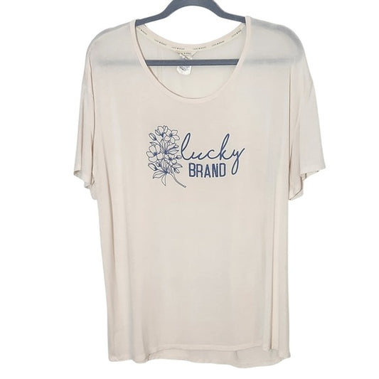 Lucky Brand Blush Floral Graphic Tee Size XL
