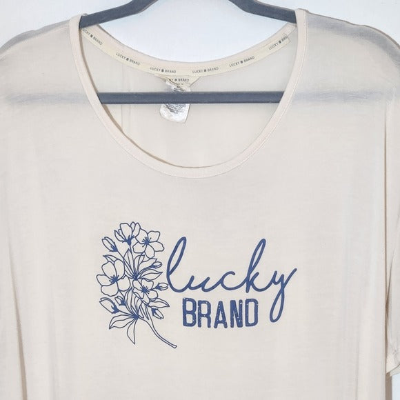 Lucky Brand Blush Floral Graphic Tee Size XL