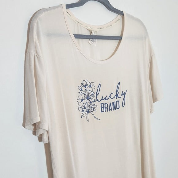 Lucky Brand Blush Floral Graphic Tee Size XL