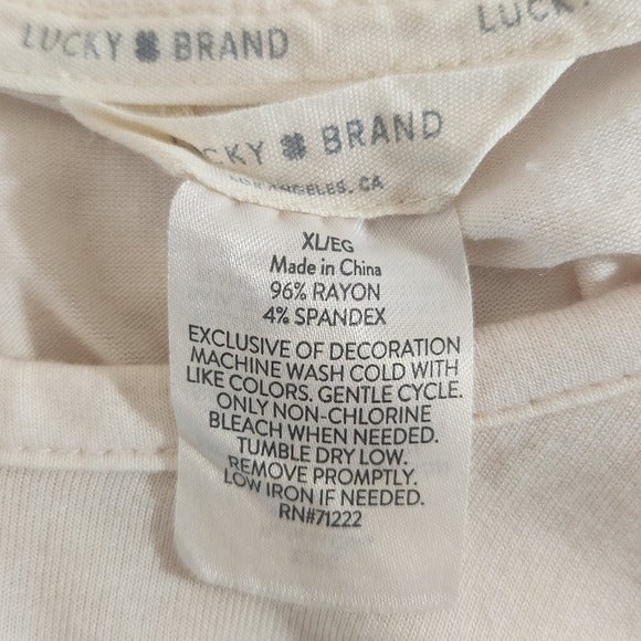 Lucky Brand Blush Floral Graphic Tee Size XL