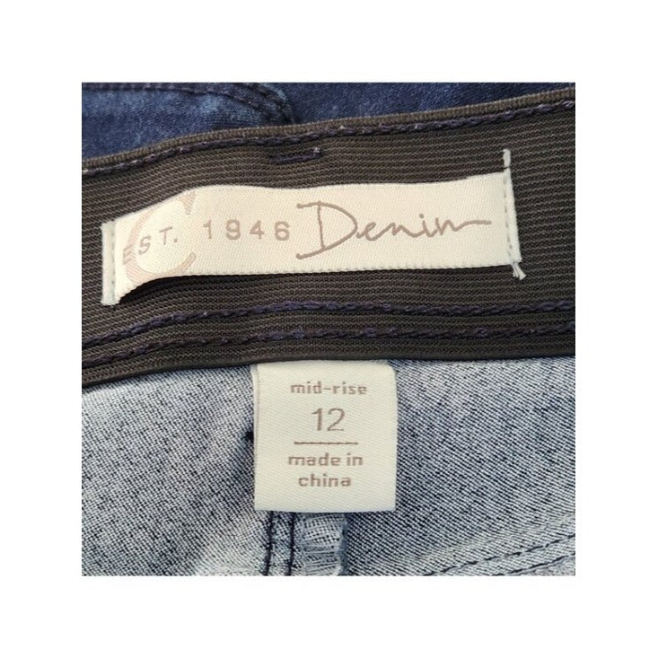 Cato Womens Dark Wash Mid Rise Skinny Jeans Size 12