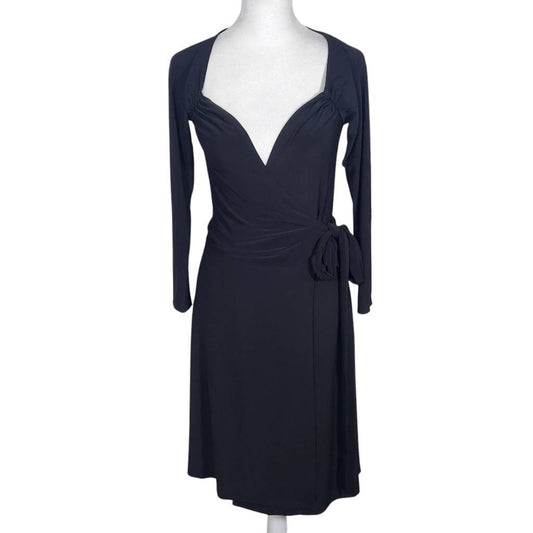 Norma Kamali Black Jersey Wrap Dress Size XS Black Mini Wrap Dress