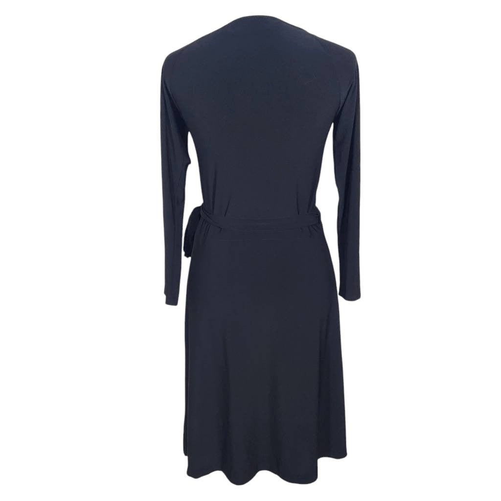 Norma Kamali Black Jersey Wrap Dress Size XS Black Mini Wrap Dress