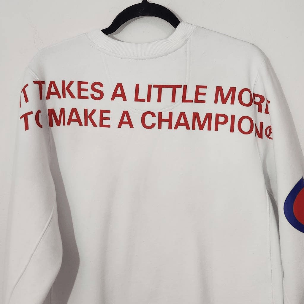 Champion Heritage White Crew Neck Sweatshirt Size Medium Champion White Pullover