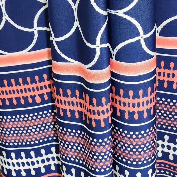 Saint Tropez West Pink and Navy Maxi Dress Size Medium Resortwear Dress