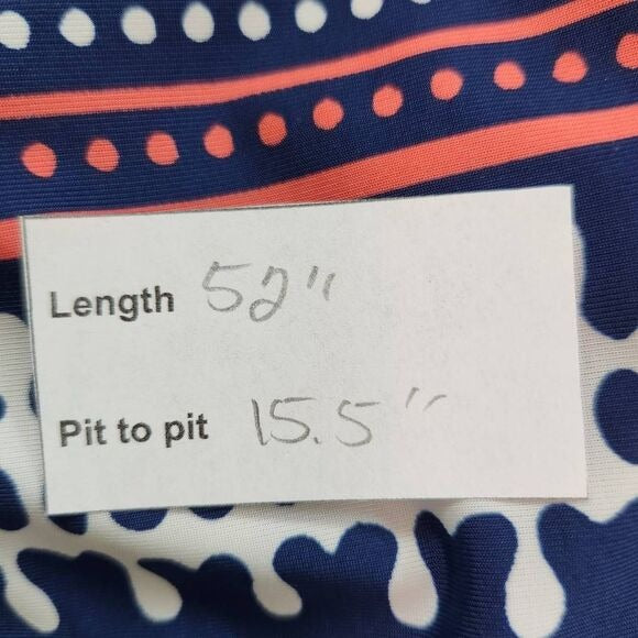 Saint Tropez West Pink and Navy Maxi Dress Size Medium Resortwear Dress