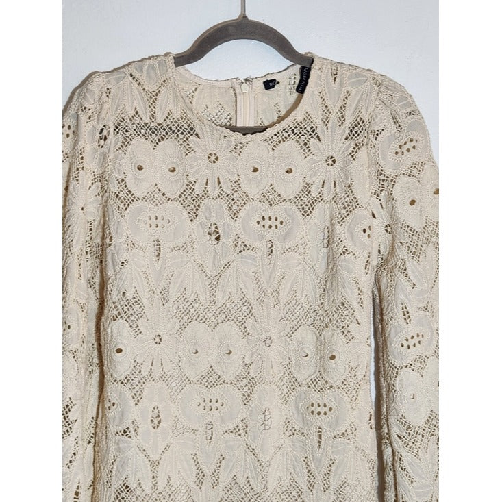 Boston Proper Cream Lace Mini Dress Size 12