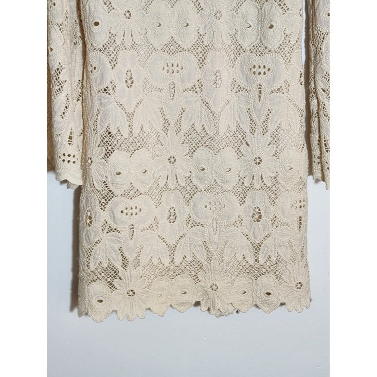 Boston Proper Cream Lace Mini Dress Size 12