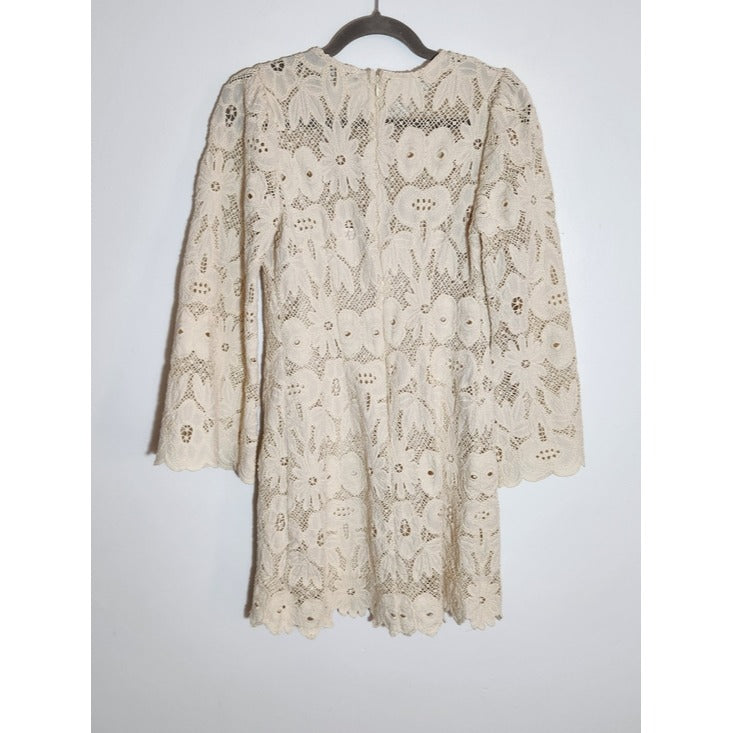 Boston Proper Cream Lace Mini Dress Size 12