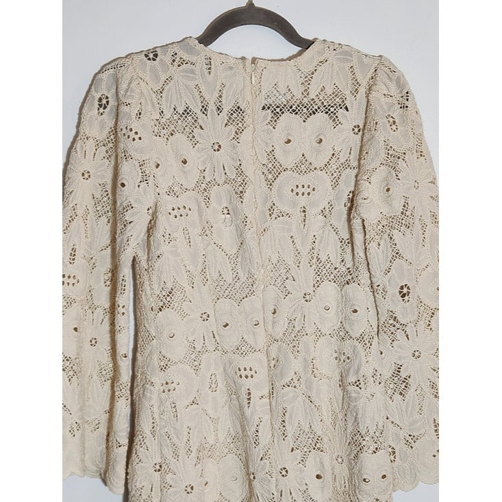 Boston Proper Cream Lace Mini Dress Size 12