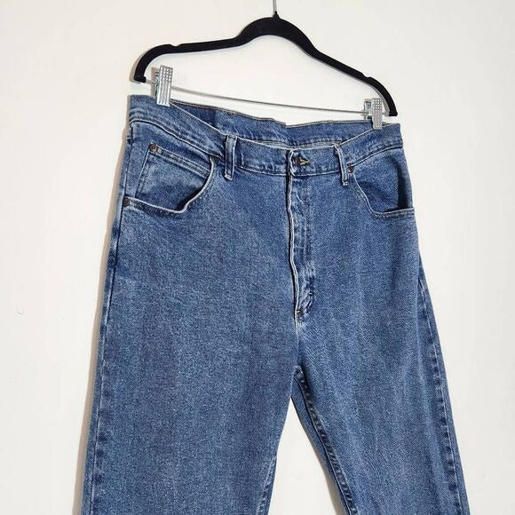 Wrangler Men's Medium Wash Straight Leg Jeans Size 36 X 34 Straight Leg Denim