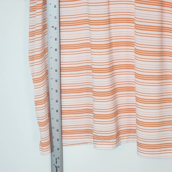 Russell Orange and White Stripe Tennessee Vols Polo Shirt Short Sleeves Size XL