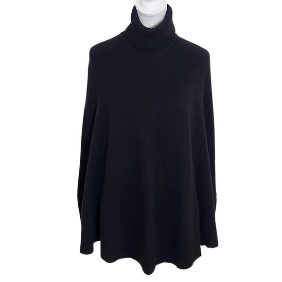 INC International Concepts Black Turtleneck Poncho Size Petite Small NWT