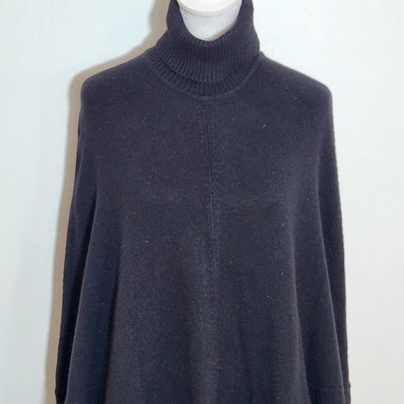 INC International Concepts Black Turtleneck Poncho Size Petite Small NWT