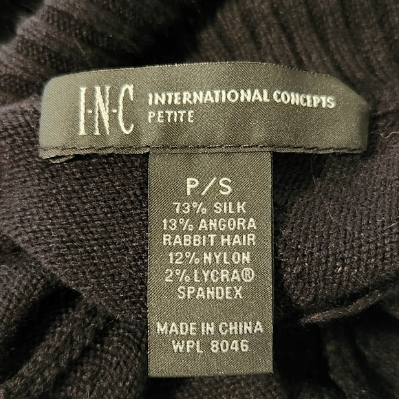 INC International Concepts Black Turtleneck Poncho Size Petite Small NWT