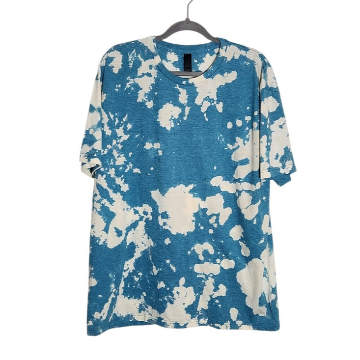 Gildan Blue and Cream Tie Dye Short Sleeve Tee Size XL