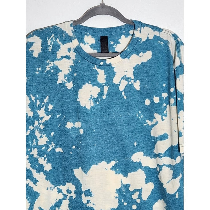 Gildan Blue and Cream Tie Dye Short Sleeve Tee Size XL