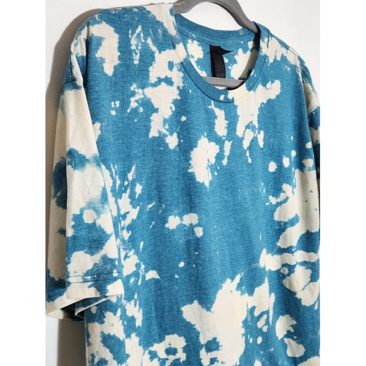 Gildan Blue and Cream Tie Dye Short Sleeve Tee Size XL