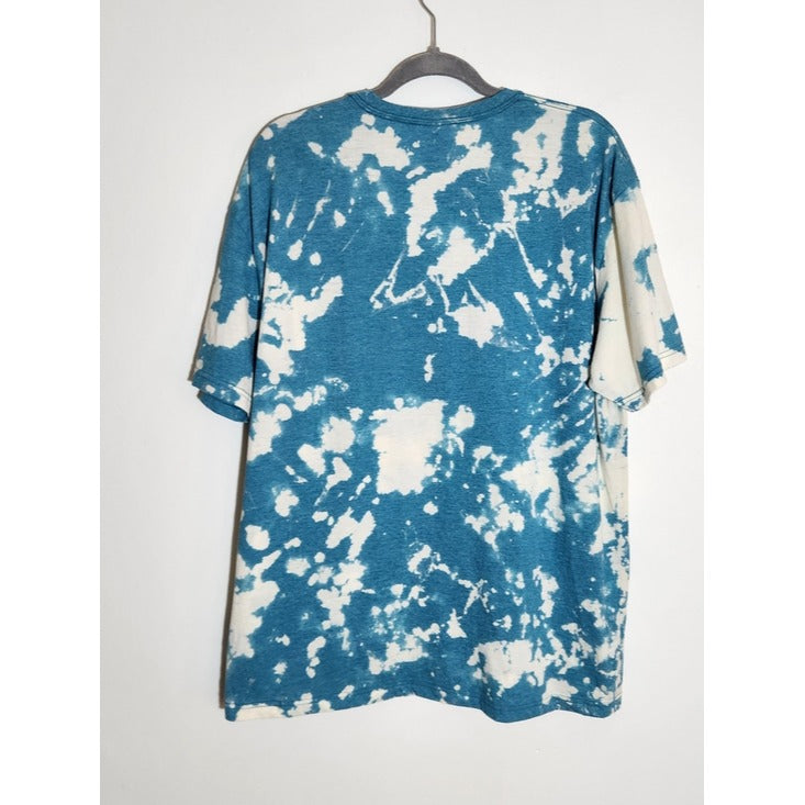 Gildan Blue and Cream Tie Dye Short Sleeve Tee Size XL