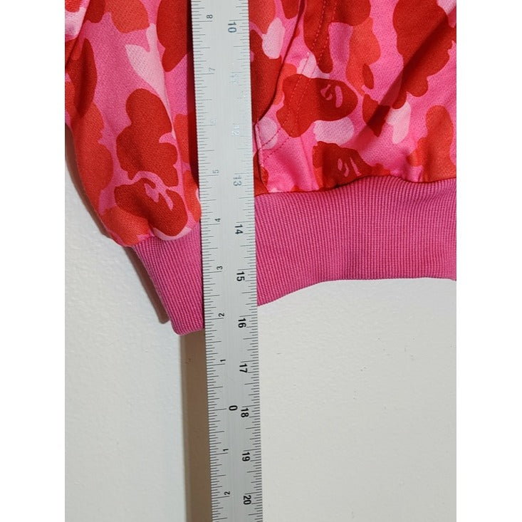 Meysi Kim Pink Camouflage Cropped Hoodie Jacket Size Large
