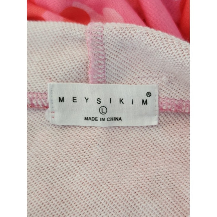 Meysi Kim Pink Camouflage Cropped Hoodie Jacket Size Large