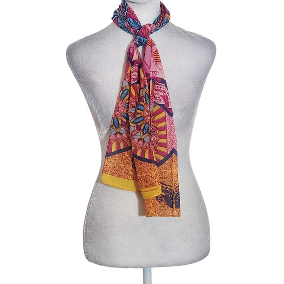 Warriors in Pink Breast Cancer Colorful Print Scarf