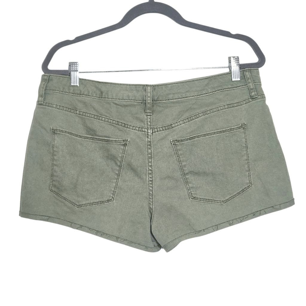 Universal Thread Army Green Denim Shorts Size 14 Army Green Distressed Shorts