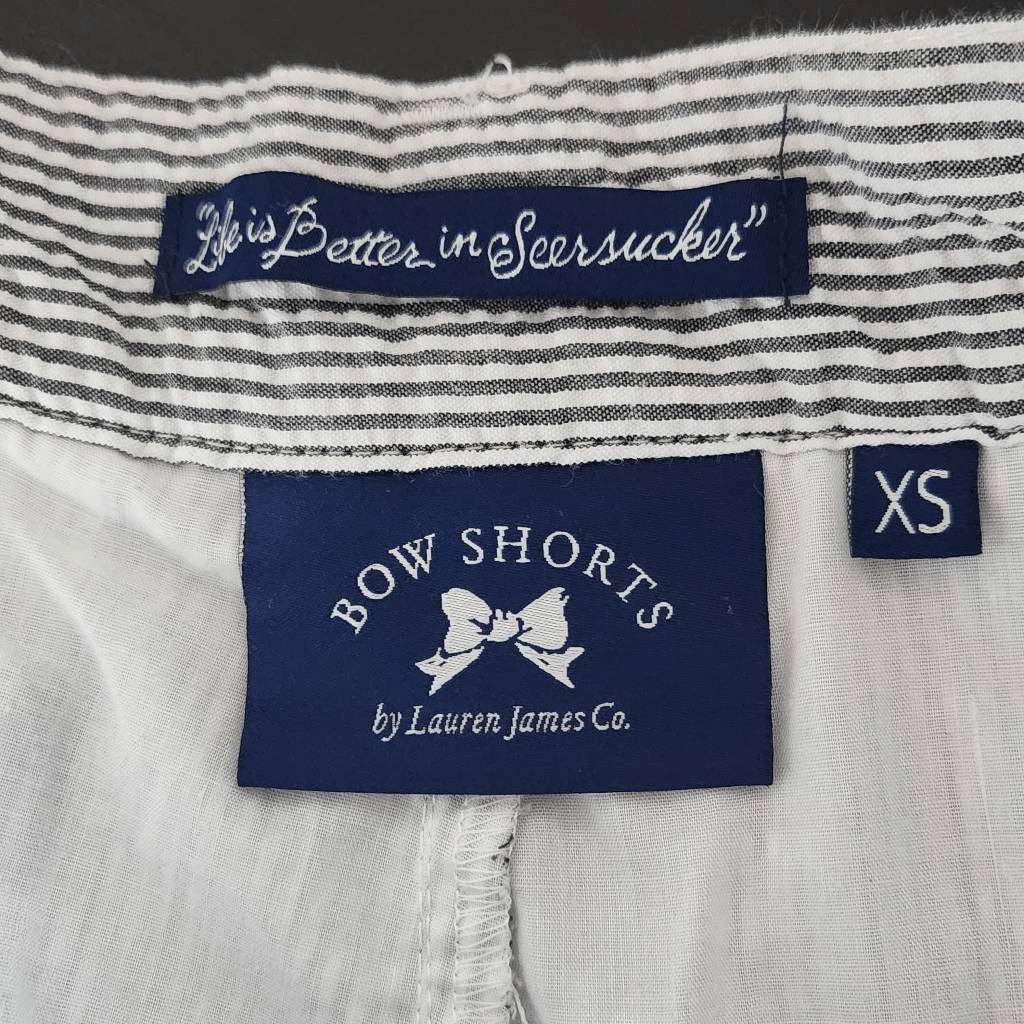 Lauren James Dark Gray and White Stripe Seersucker Shorts Size XS Preppy Shorts
