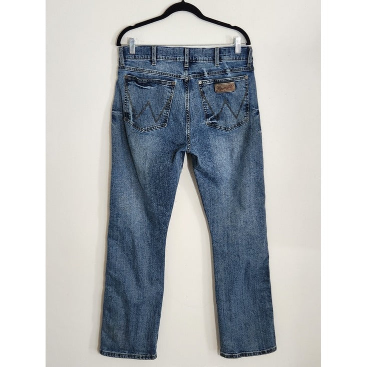 Wrangler Retro Mens Slim Bootcut Jeans Medium Wash Size 33 x 32
