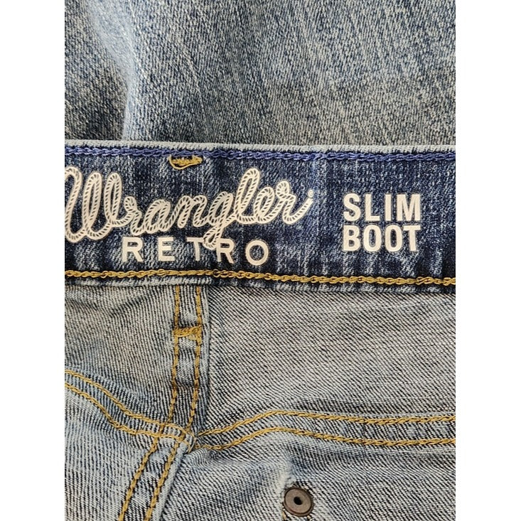 Wrangler Retro Mens Slim Bootcut Jeans Medium Wash Size 33 x 32