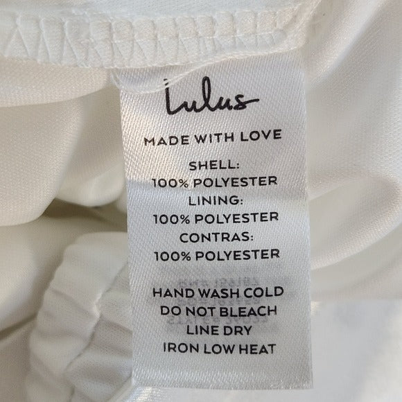 Lulus White Satin Off the Shoulder Wedding Dress NWT Medium Puffy Wedding Gown