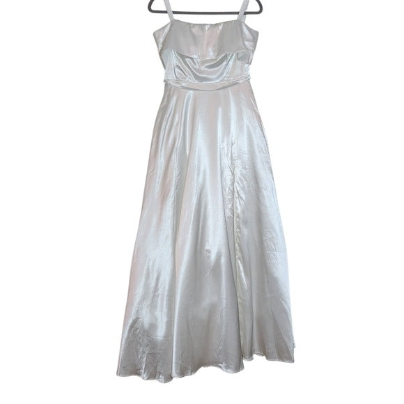 Lulus White Satin Off the Shoulder Wedding Dress NWT Medium Puffy Wedding Gown