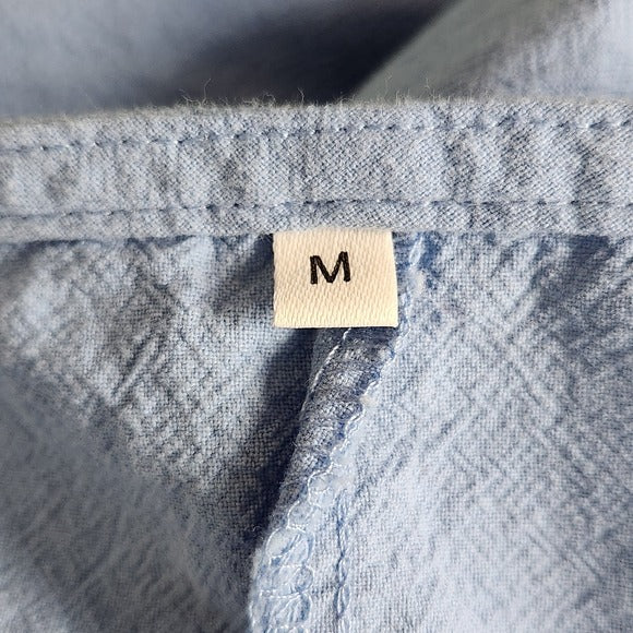 Blue Wide-Leg Cropped Overalls Size Medium