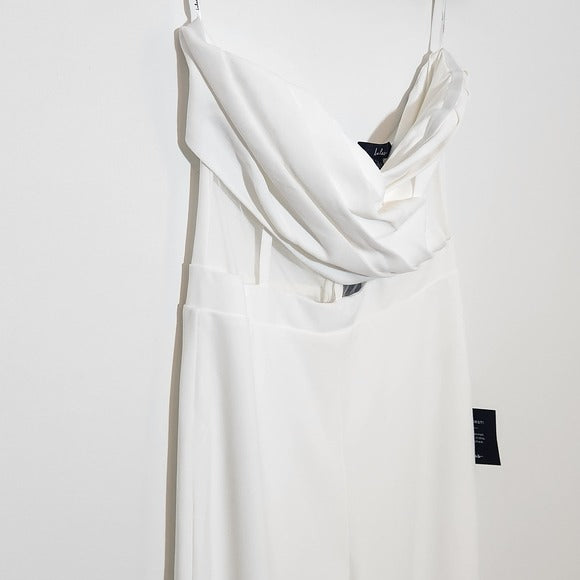 Lulus Strapless White Jumpsuit Size Large, New with flaws
