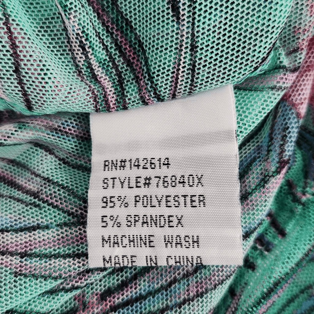 Love 83 Green and Pink Floral Sheer Beach Pants NWT Size 3XL Pull-on Pants