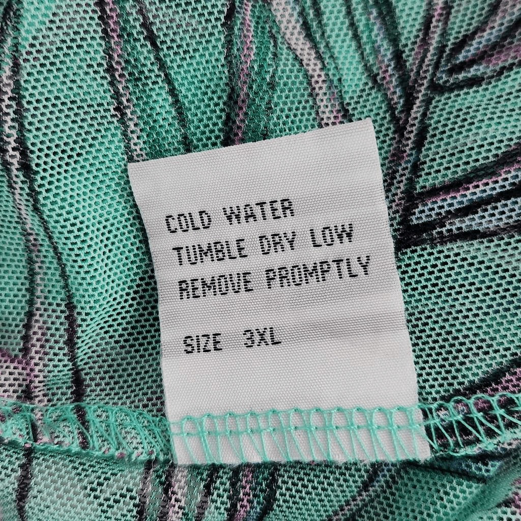 Love 83 Green and Pink Floral Sheer Beach Pants NWT Size 3XL Pull-on Pants