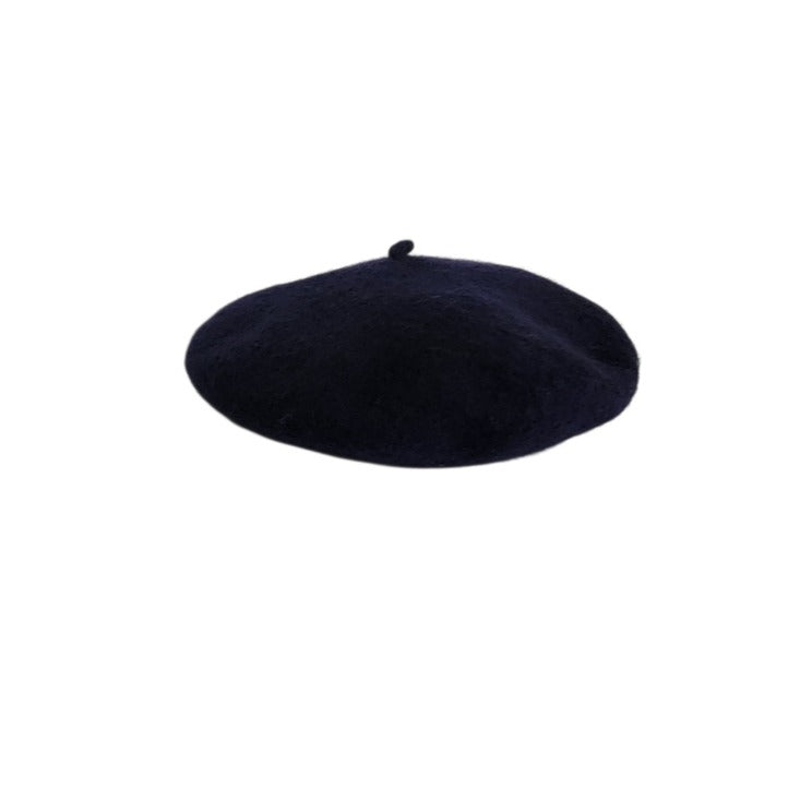 Morgan & Taylor Navy Wool Beret Hat One Size