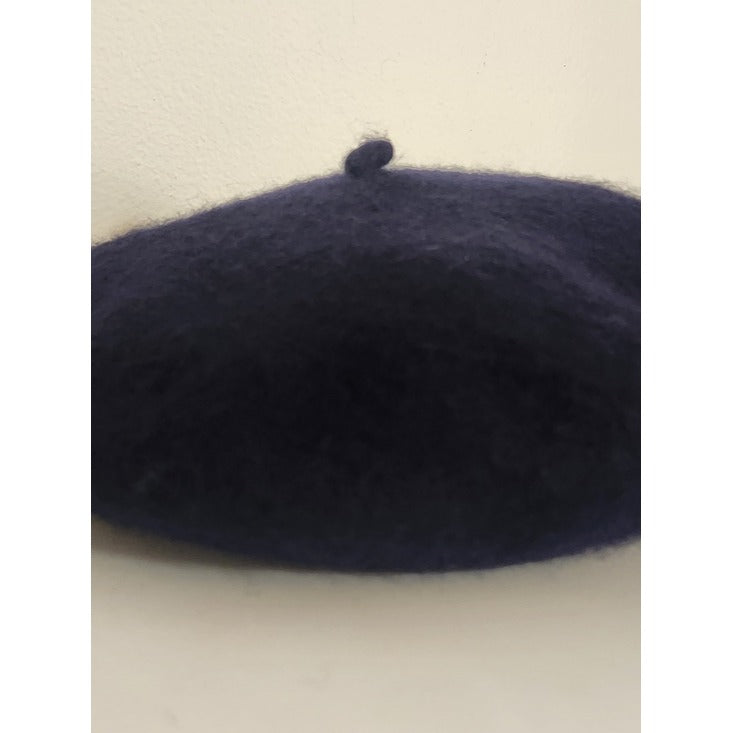 Morgan & Taylor Navy Wool Beret Hat One Size