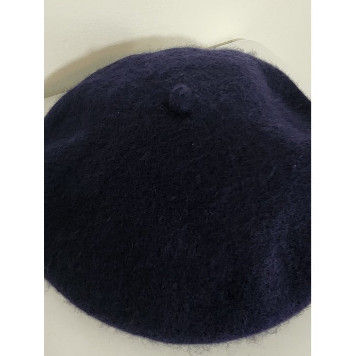 Morgan & Taylor Navy Wool Beret Hat One Size