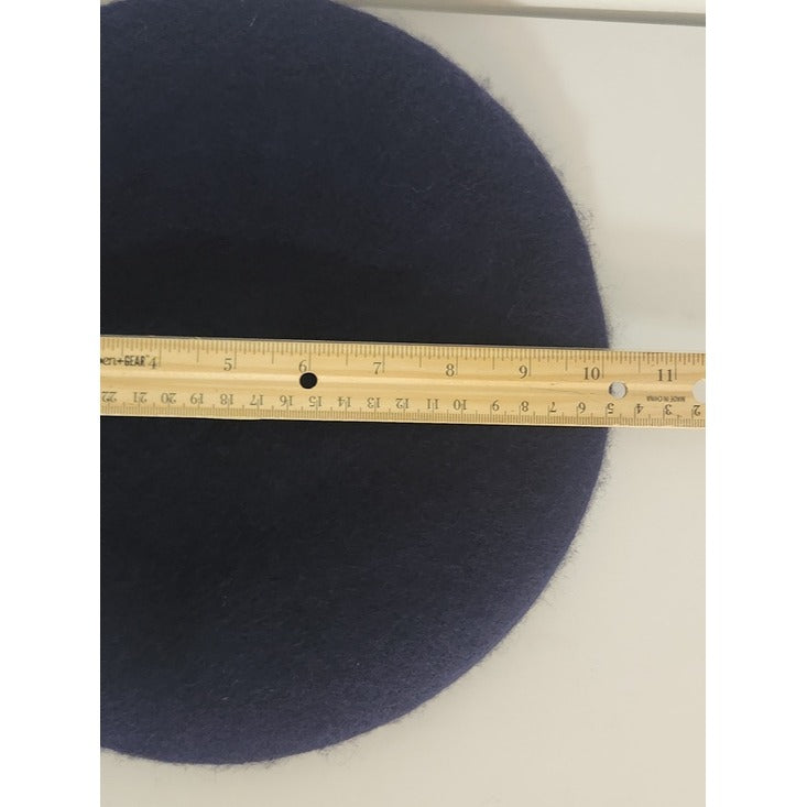 Morgan & Taylor Navy Wool Beret Hat One Size