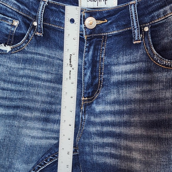 Daytrip Lynx Distressed Cropped Flare Jeans Size 32