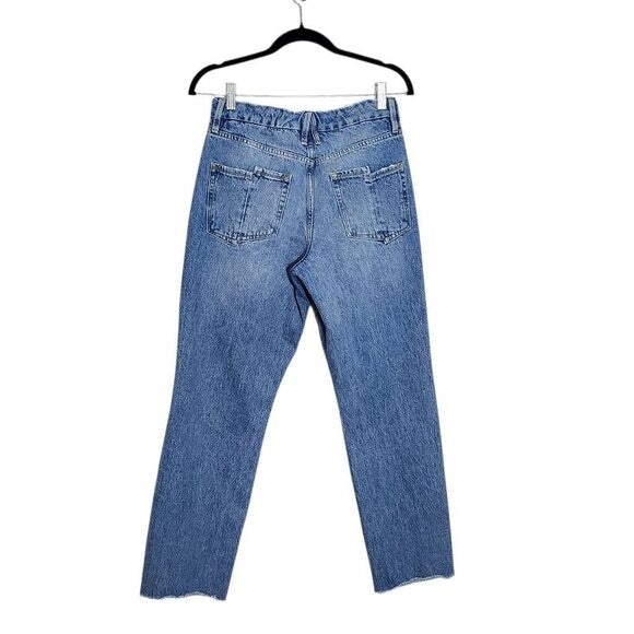 Good American Distressed Cropped Straight Leg Jeans Size 4