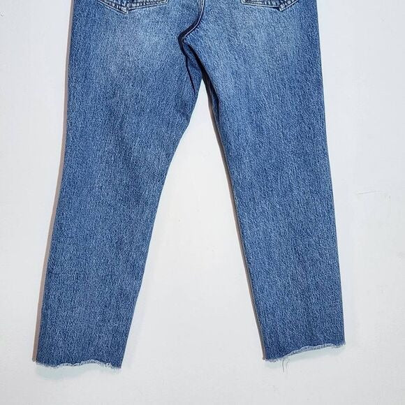 Good American Distressed Cropped Straight Leg Jeans Size 4
