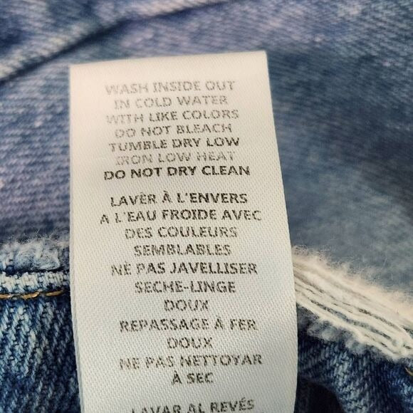 Good American Distressed Cropped Straight Leg Jeans Size 4